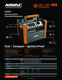 Thumbnail of document Data Sheet - NRDDF Recovery Unit, Dual-Cylinder, DC, Flammable Refrigerants